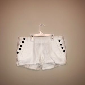 White Buttoned Shorts